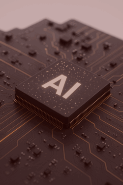 AI chip close-up – illustration for Meta FAIR Paris research study